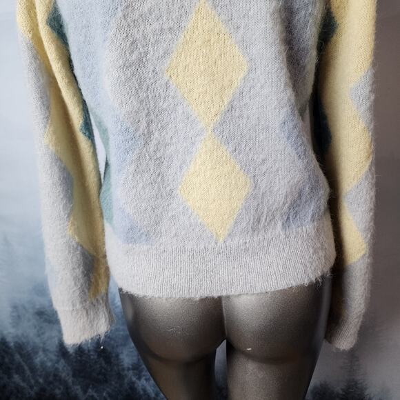 J. Crew Diamond Checked Crewneck Alpaca Wool Blend Sweater | Women's Small - Picture 11 of 13